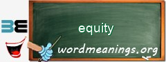 WordMeaning blackboard for equity